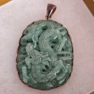 Green Jade Dragon Pendant